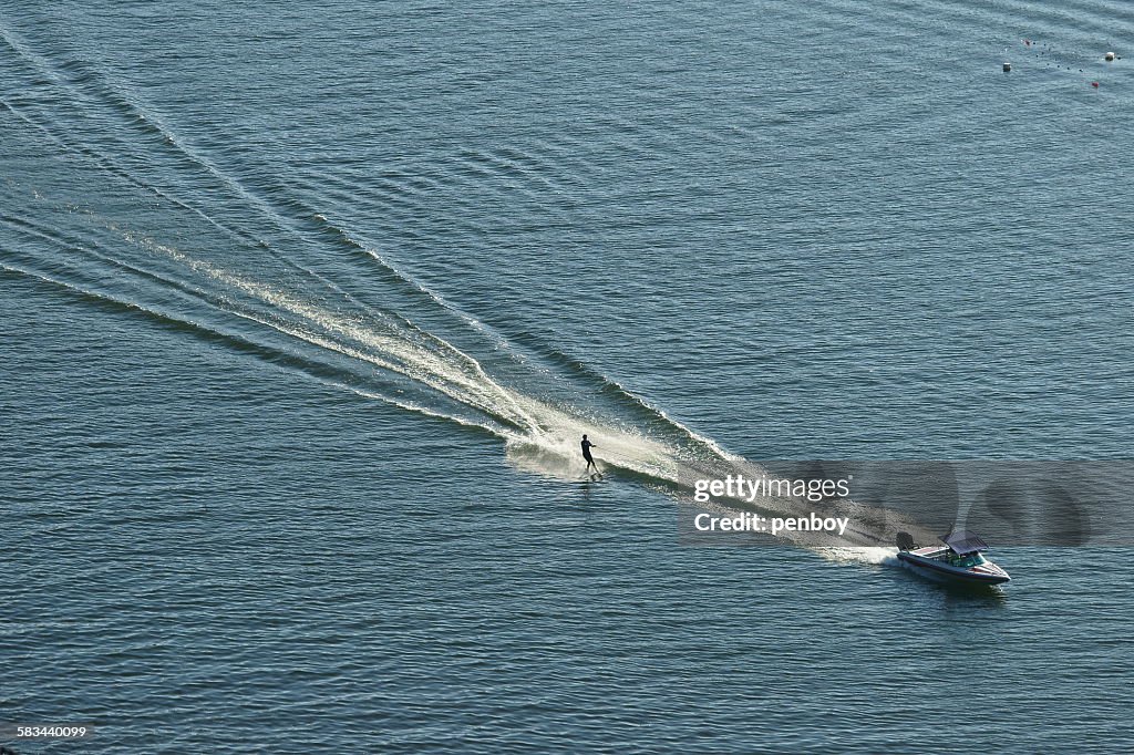 The race trail of waterskiing