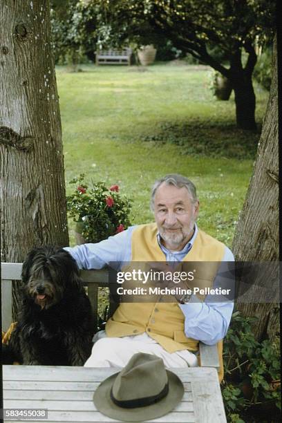 French actor Philippe Noiret at his home in Montreal, around Carcassone.