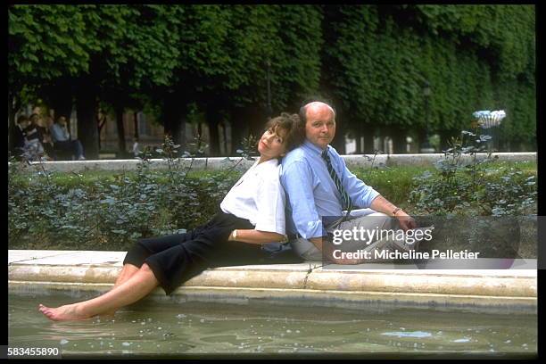 JACQUES AND LISE TOUBON IN A PARIS GARDEN