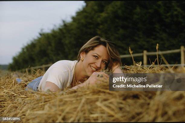 Frédérique Noiret, daughter of French actors Philippe Noiret and Monique Chaumette, at home in Montreal, around Carcassone.