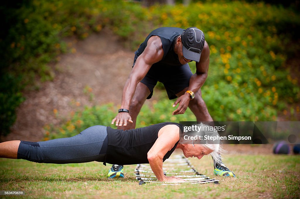 "senior" woman, individual fitness coaching