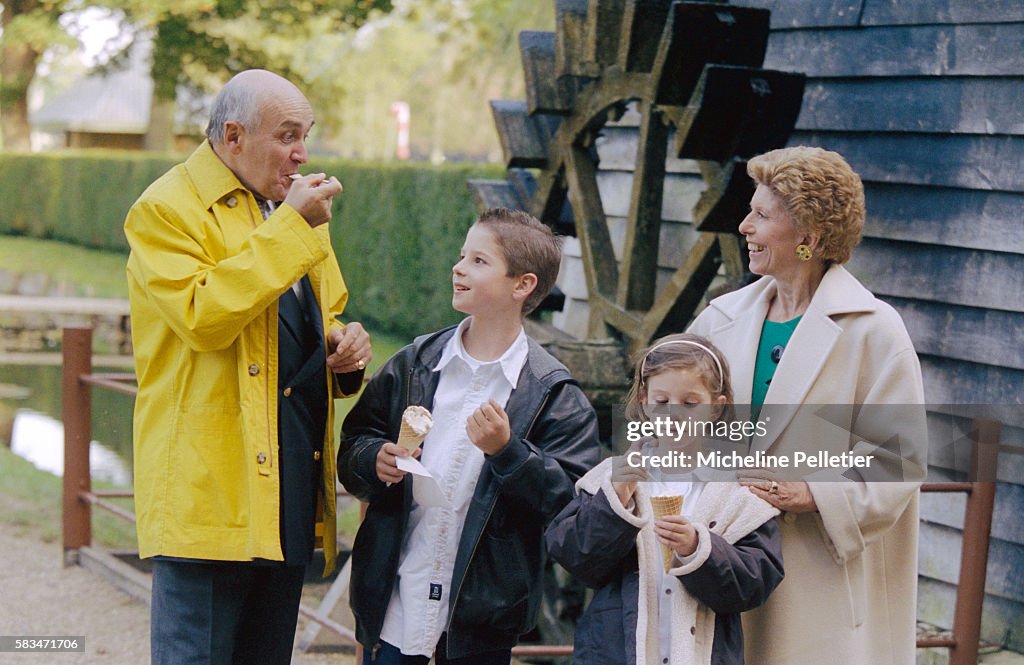 French Writer Helene Carrere d'Encausse with Her Family