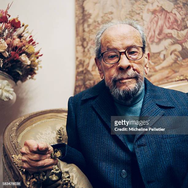 Egyptian writer Naguib Mahfouz, winner of the 1988 literature Nobel Prize, at home in Cairo.