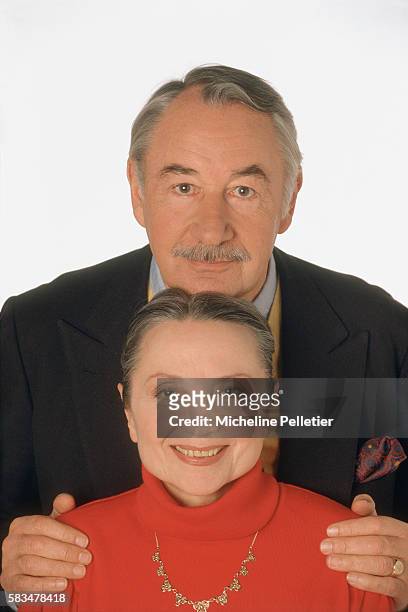 Actor Philippe Noiret with His Wife, Monique Chaumette