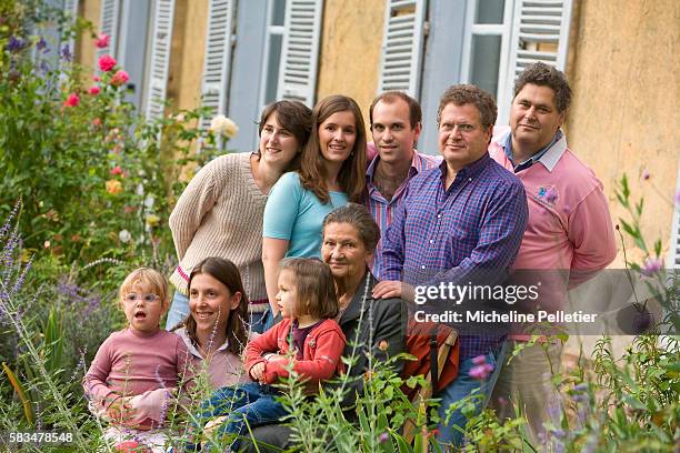 Simone Veil, former State Minister and president of the European Parliament, with her family, sons Pierre Francois and Jean , her grandson Aurelien...