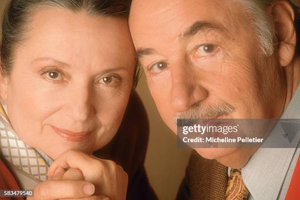 Actor Philippe Noiret with His Wife, Monique Chaumette