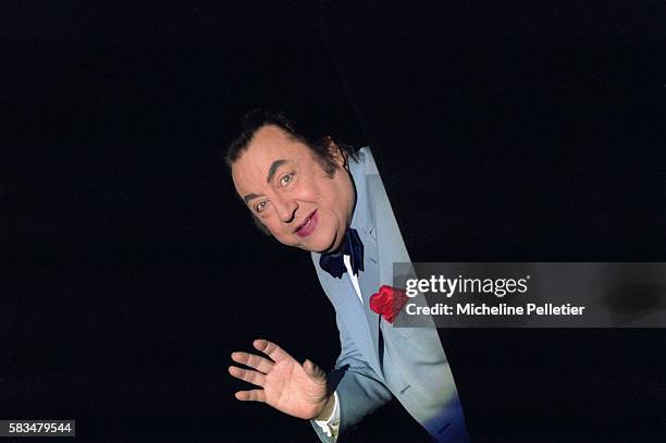 French comedian Raymond Devos performs live in Paris.