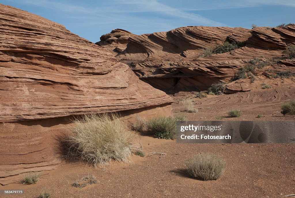 Rock formations in a desert