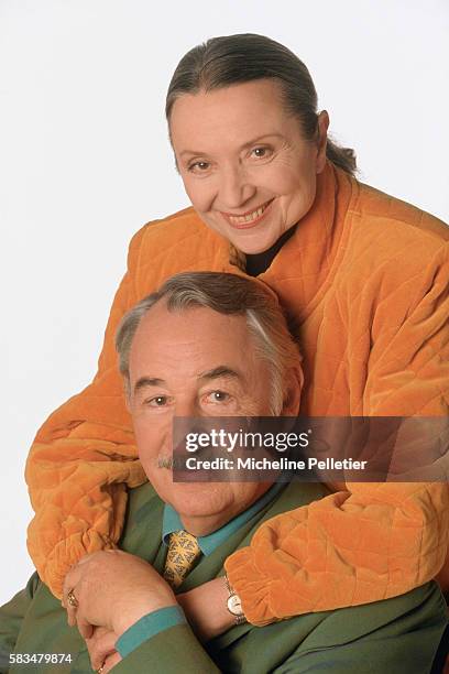 Actor Philippe Noiret with His Wife, Monique Chaumette