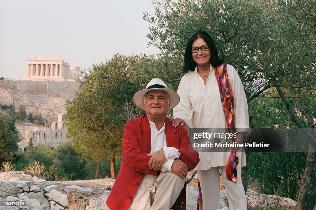 French Actor and Director Jean-Claude Brialy and Greek Singer Nana Mouskouri