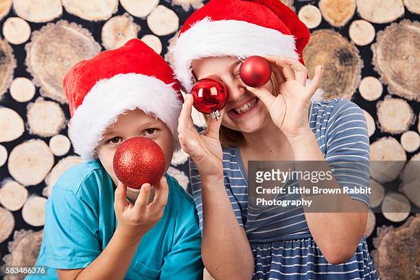 christmas kids fooling about - groucho marx disguise stock pictures, royalty-free photos & images