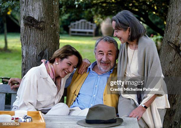 French actor Philippe Noiret with his wife actress Monique Chaumette and their daughter Frédérique Noiret, at their home in Montreal, around...