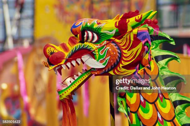 traditional chinese dragon dancing - china dragon dance stock pictures, royalty-free photos & images