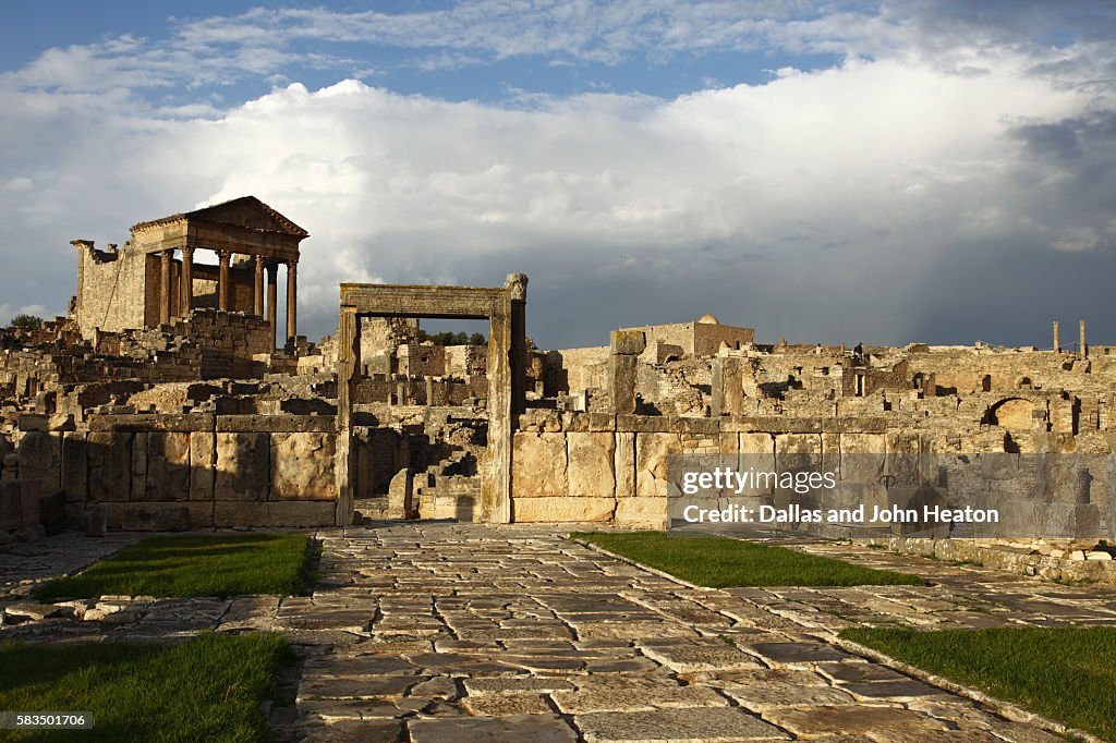 Africa, North Africa, Tunisia, Dougga Archaeological Site, Roman Ruins, The Capitol