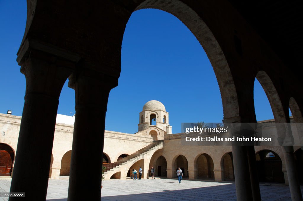 Africa, Tunisia, Sousse, Medina, Place de la Grande Mosque, Courtyard of The Great Mosque
