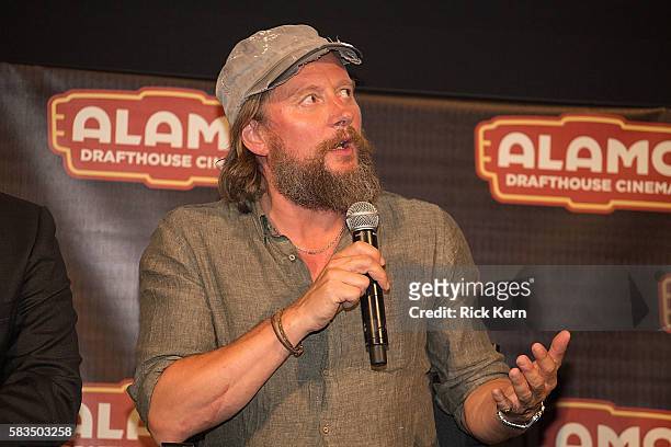 Director David Mackenzie participates in an Alamo Drafthouse Q&A following the Texas red carpet screening of 'Hell or High Water' on July 25, 2016 in...