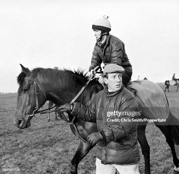National Hunt racing trainer David Nicholson walking alongside a ...