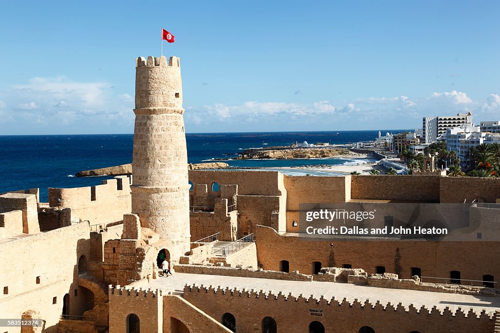 Africa, Tunisia, Mediterranean Sea, Monastir, Ribat, Fortress