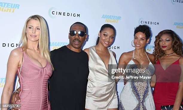 Actors Paige Butcher, Eddie Murphy, Bria L. Murphy, TV personality Nicole Mitchell Murphy and Shayne Audra Murphy attend the premiere of Cinedigm's...