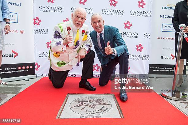 Sportscasters Don Cherry and Ron MacLean unveiled their stars on King Street West in the heart of Torontos entertainment district. The duo is best...