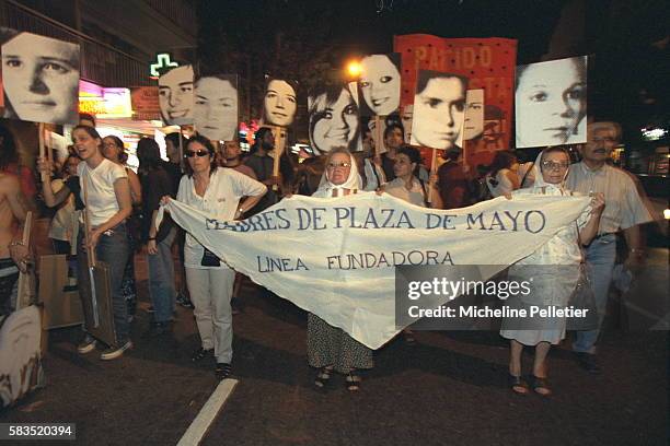 Demonstration by the Mothers of the Plaza de Mayo and members of the organisation HIJOS.