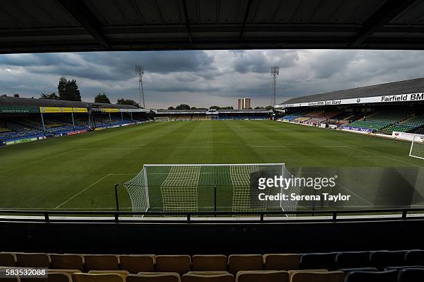 General view of Roots Hall Stadium prior to kick off of the Pre Season Friendly match between Southend United and Newcastle United at Roots Hall on...