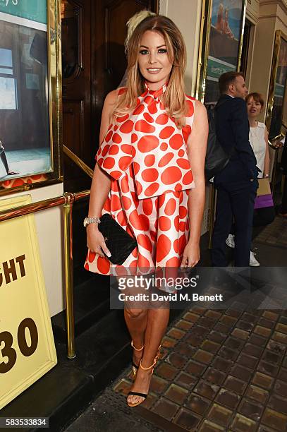 Jessica Wright arrives at the press night performance of "Breakfast at Tiffany's" at the Theatre Royal Haymarket on July 26, 2016 in London, England.