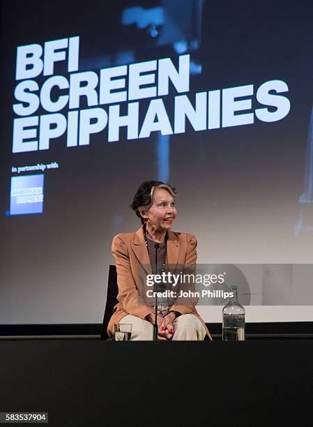 Leslie Caron introduces "La Regle Du Jeu" as part of the BFI Screen Epiphany seires at BFI Southbank on July 26, 2016 in London, England.