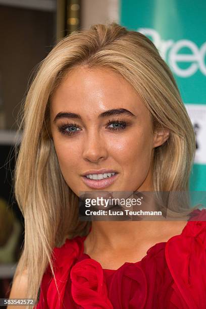 Nicola Hughes arrives for the opening night of Breakfast at Tiffany at Theatre Royal on July 26, 2016 in London, England.