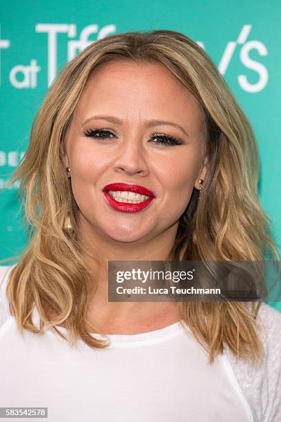 Kimberley Walsh arrives for the opening night of Breakfast at Tiffany at Theatre Royal on July 26, 2016 in London, England.