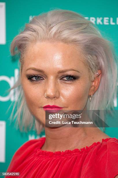 Hannah Spearritt arrives for the opening night of Breakfast at Tiffany at Theatre Royal on July 26, 2016 in London, England.