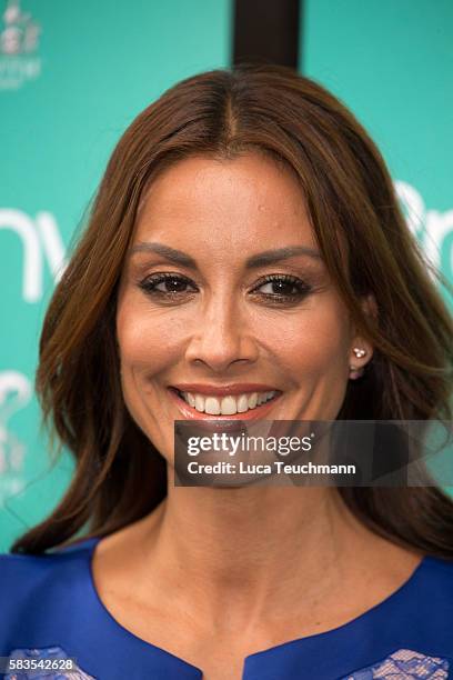 Melanie Sykes arrives for the opening night of Breakfast at Tiffany at Theatre Royal on July 26, 2016 in London, England.