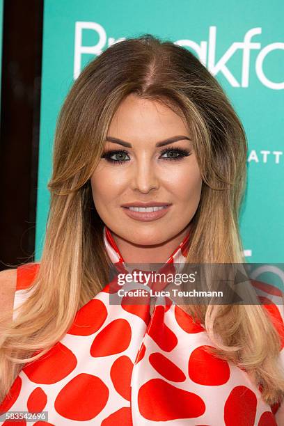 Jessica Wright arrives for the opening night of Breakfast at Tiffany at Theatre Royal on July 26, 2016 in London, England.