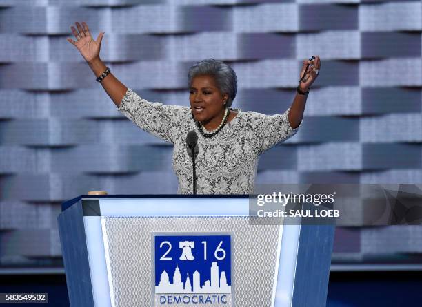 Vice-Chair Donna Brazile speaks during Day 2 of the Democratic National Convention at the Wells Fargo Center in Philadelphia, Pennsylvania, July 26,...