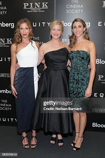 Actors Alysia Reiner, Anna Gunn and Sarah Megan Thomas attend a screening of Sony Pictures Classics' "Equity" hosted by The Cinema Society with...