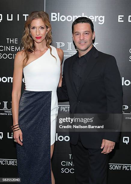 Actress Alysia Reiner and David Alan Basche attend a screening of Sony Pictures Classics' "Equity" hosted by The Cinema Society with Bloomberg and...