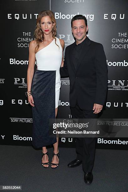 Actress Alysia Reiner and David Alan Basche attend a screening of Sony Pictures Classics' "Equity" hosted by The Cinema Society with Bloomberg and...