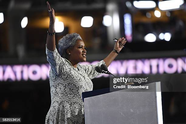 Donna Brazile, vice chair of the Democratic National Committee, gestures while speaking during the Democratic National Convention in Philadelphia,...