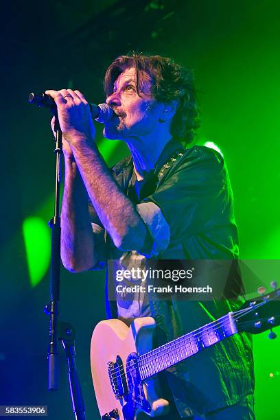 Singer Eric Bazilian of the American band The Hooters performs live during a concert at the Columbia Theater on July 26, 2016 in Berlin, Germany.