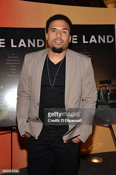 Writer/director Steven Caple Jr attends "The Land" New York premiere at SVA Theater on July 26, 2016 in New York City.