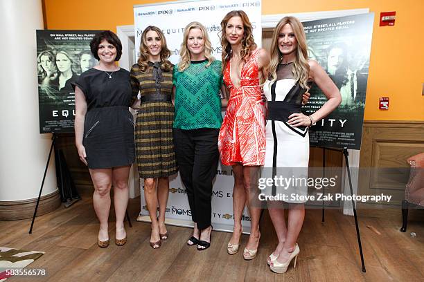 Amy Fox, Sarah Megan Thomas, Anna Gunn, Alysia Reiner and Denise Albert attend the Mamarazzi screening Of 'Equity' at Crosby Street Theater on July...