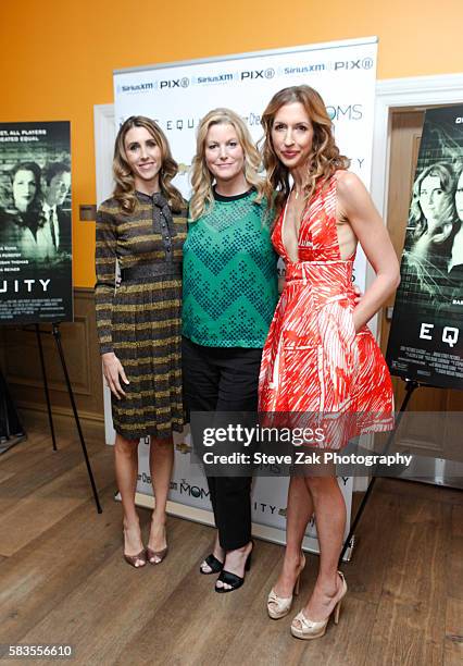 Sarah Megan Thomas, Anna Gunn and Alysia Reiner attend the Mamarazzi screening Of 'Equity' at Crosby Street Theater on July 26, 2016 in New York City.