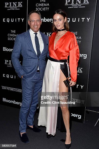 Andrew Saffir and Nicole Trunfio attend a Screening of Sony Pictures Classics' "Equity" hosted by The Cinema Society with Bloomberg & Thomas Pink at...