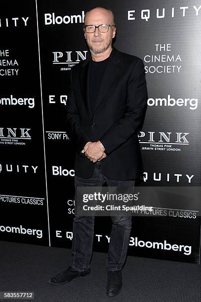 Paul Haggis attends a Screening of Sony Pictures Classics' "Equity" hosted by The Cinema Society with Bloomberg & Thomas Pink at TBD on July 26, 2016...