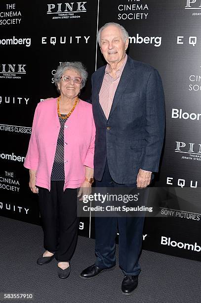 Arlene Alda and Alan Alda attends a Screening of Sony Pictures Classics' "Equity" hosted by The Cinema Society with Bloomberg & Thomas Pink at TBD on...