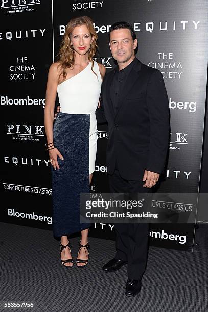 Alysia Reiner and David Alan Basche attends a Screening of Sony Pictures Classics' "Equity" hosted by The Cinema Society with Bloomberg & Thomas Pink...