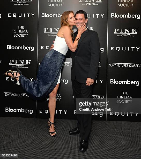 Alysia Reiner and David Alan Basche attend a screening of Sony Pictures Classics' "Equity" hosted by The Cinema Society with Bloomberg and Thomas...