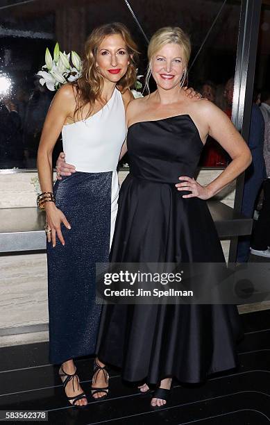 Actresses Alysia Reiner and Anna Gunn attend the after party for Sony Pictures Classics' "Equity" hosted by The Cinema Society with Bloomberg &...