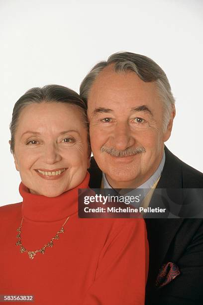 Actor Philippe Noiret with His Wife, Monique Chaumette