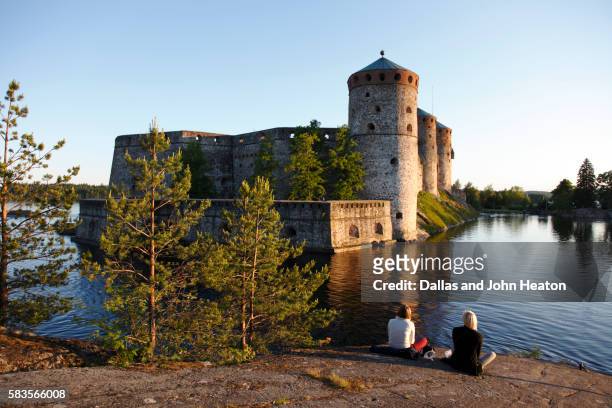 olavinlinna castle in the saimaa lake district - olavinlinna stock pictures, royalty-free photos & images